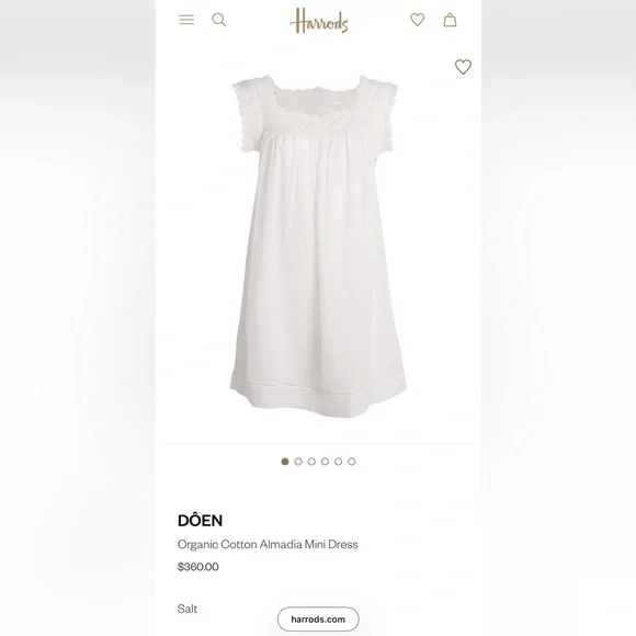 DÔEN organic Cotton Almadia Mini Dress M NWT - Picture 3 of 15